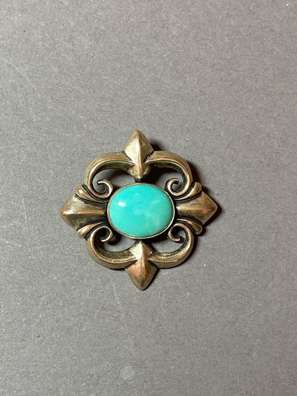 Carolyn Pollack blue Turquoise Cabochon Sterling Silver pendant
